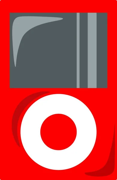 红色Mp3播放器 白色背景上的矢量 — 图库矢量图片