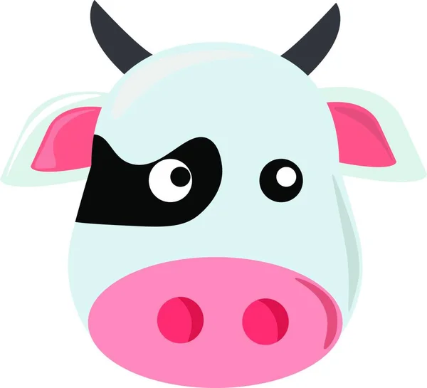 Sad Cow Illustration Vector White Background — Stock Vector