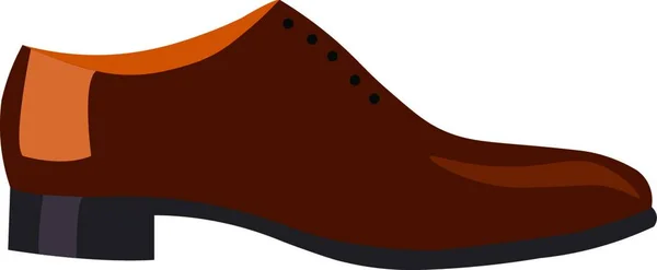 Brown Man Shoe Illustration Vector White Background — Stock Vector