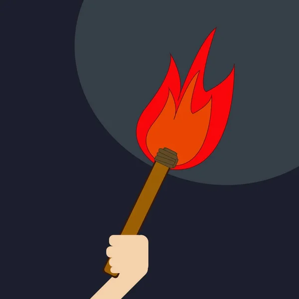 Tűzláng Ikon Égő Máglya Vektor Lapos Illusztrációja — Stock Vector