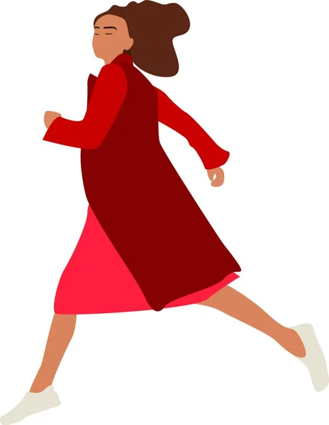 Illustration Vectorielle Une Femme Robe Rouge — Image vectorielle