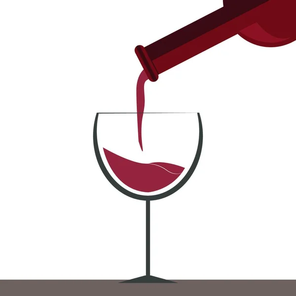 Copo Vinho Com Design Ilustração Vetorial Fundo Vermelho —  Vetores de Stock