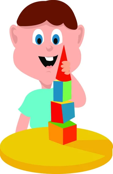 Boy Puzzle Toy — Stock Vector