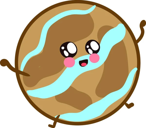 Cute Cartoon Illustration Donut Smile — Stock Vector