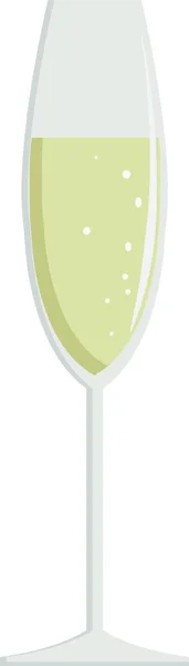 Verre Champagne Illustration Vecteur Sur Fond Blanc — Image vectorielle