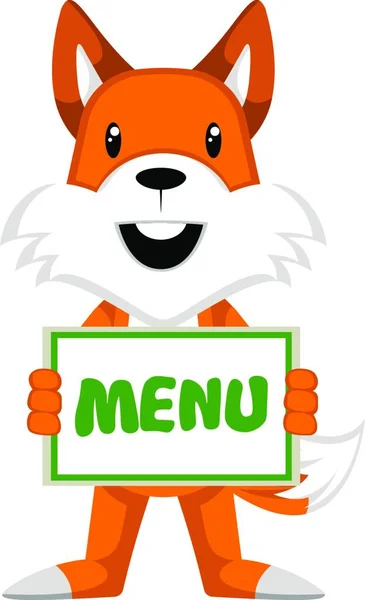 Illustration Cute Fox Sign — Stock Vector