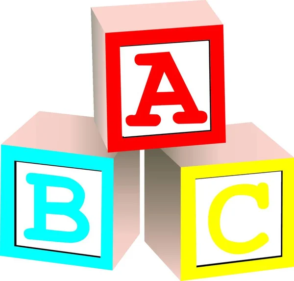 Illustration Blocs Alphabet Anglais Isolés Sur Fond Blanc — Image vectorielle