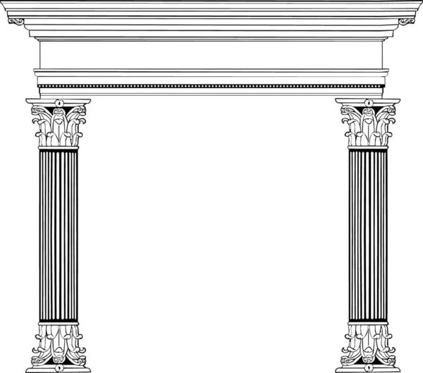 Columnas Griegas Completamente Vectorizadas Altamente Detalladas Arco — Archivo Imágenes Vectoriales