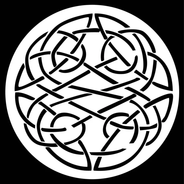 黒の四角形の中に 円のデザインのケルトの結び目とパターン アートワークやタトゥーのための素晴らしい — ストックベクタ