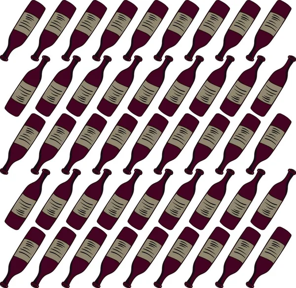 Weinflasche Tapete Illustration Vektor Auf Weißem Hintergrund — Stockvektor