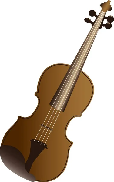 Ilustração Violino Madeira Isolado Sobre Fundo Branco — Vetor de Stock