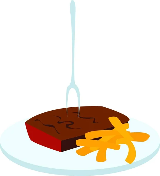 Ilustracja Ciasta Czekoladowego Łyżką — Wektor stockowy