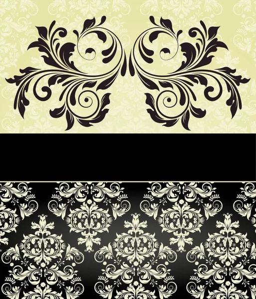 Cartão Convite Vintage Com Design Floral Abstrato Elegante Ornamentado Marrom — Vetor de Stock