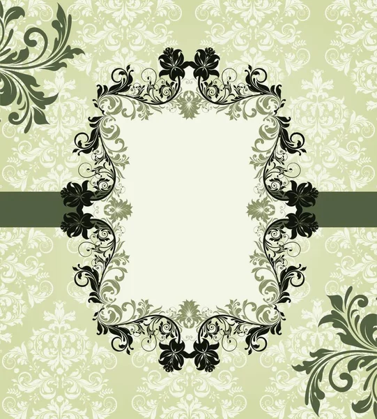 Cartão Convite Vintage Com Design Floral Abstrato Elegante Ornamentado Flores — Vetor de Stock