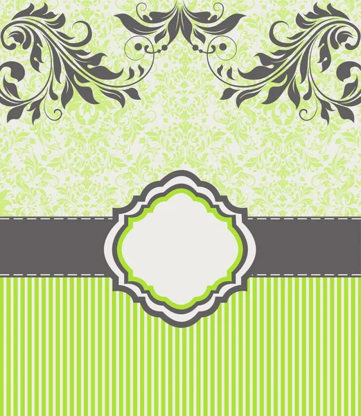 Carte Invitation Vintage Avec Motif Floral Abstrait Élégant Fleurs Grises — Image vectorielle