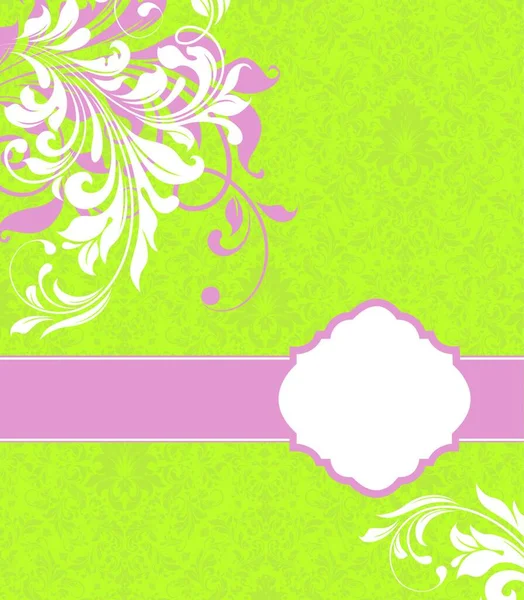 Tarjeta Invitación Vintage Con Elegante Diseño Floral Abstracto Adornado Flores — Vector de stock