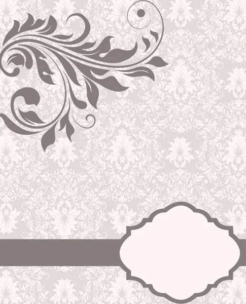 Вінтажні Запрошення Листівки Витонченим Елегантним Абстрактним Квітковим Дизайном Сірими Білими — стоковий вектор