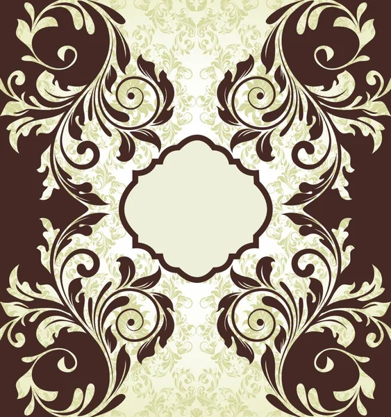 Vintage Background Ornate Elegant Abstract Floral Design Brown Gray Vector — Stock Vector