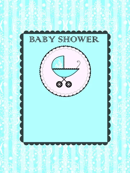 Vintage Baby Shower Meghívó Díszes Elegáns Absztrakt Virág Rajzolatú Baba — Stock Vector