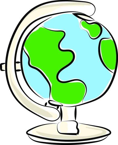 Illustration Grøn Globus Med Kort Verden – Stock-vektor