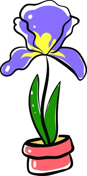 Iris Pot Illustration Vecteur Sur Fond Blanc — Image vectorielle