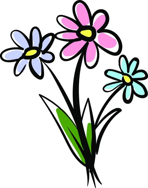 Illustration Une Fleur Avec Arc — Image vectorielle