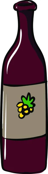 Illustration Bottle Wine — Stock Vector