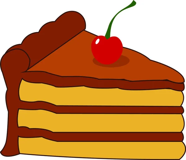 Illustration Einer Torte Mit Roter Sahne — Stockvektor