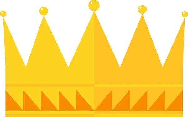 Икона Золотой Короны Мультфильм Золотой Король Векторные Иконки Веб Дизайна — стоковый вектор