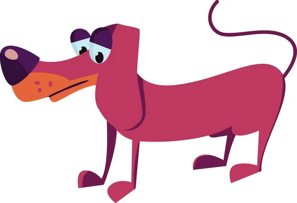 Netter Cartoon Hund Mit Rosa Fliege — Stockvektor