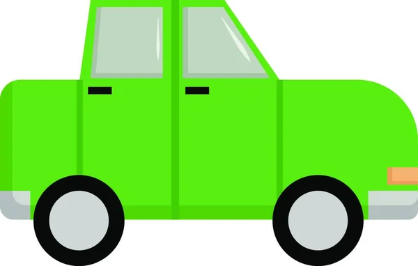 Groene Truck Eenvoudige Illustratie — Stockvector