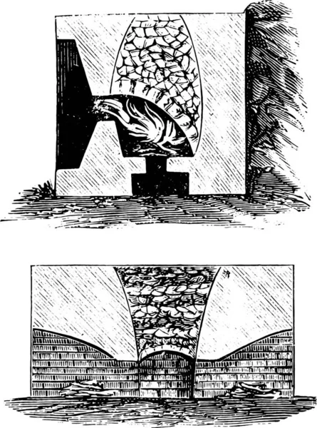 旧的和废弃的建筑物的图解 — 图库矢量图片