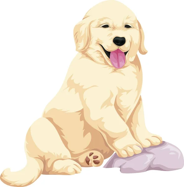 Vector Ilustración Lindo Perro — Vector de stock