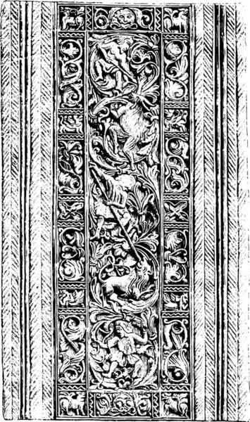 Над Вырезанной Коробкой Острова Ява Точный Размер Винтажная Гравированная Иллюстрация — стоковый вектор