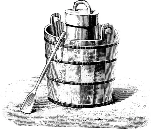 Морозиво Чайник Посуд Vintage Вигравірувані Ілюстрації Magasin Pittoresque 1867 — стоковий вектор