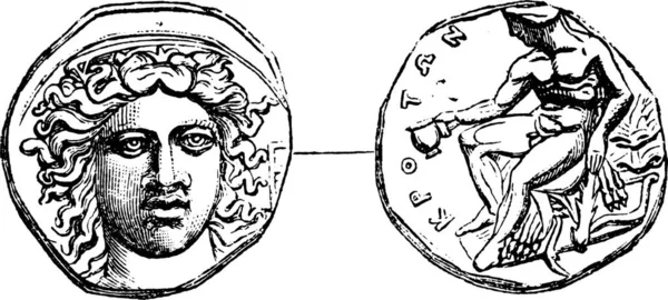 Medaillen Aus Crotone Aus Der Sammlung Von Luynes Aus Magasin — Stockvektor