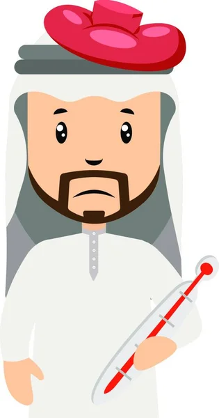 Arabische Männer Sind Krank Illustration Vektor Auf Weißem Hintergrund — Stockvektor