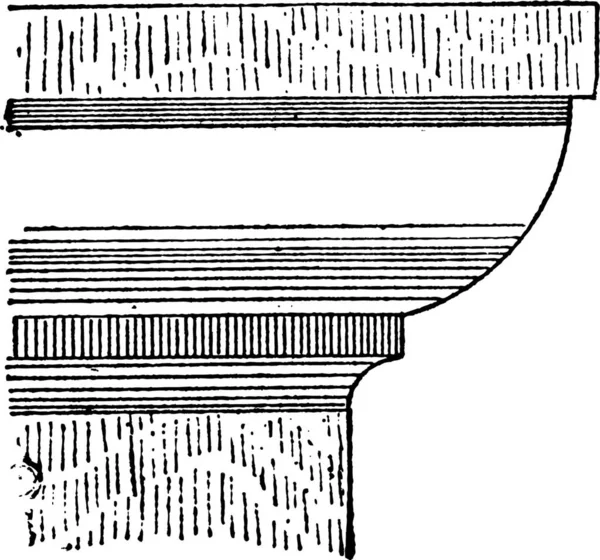 Holzschnitt Illustration Einer Schwarz Weiß Zeichnung — Stockvektor