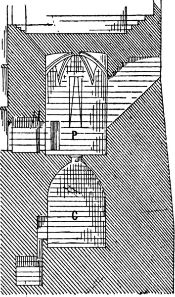 Язниці Замок Pierrefonds Vintage Вигравірувано Ілюстрації Словник Слів Речей Larive — стоковий вектор