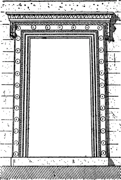 Ancienne Illustration Gravée Porte Erechtheion Athènes Grèce Dictionnaire Des Mots — Image vectorielle