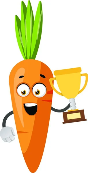 Морковь Трофеем Иллюстрация Вектор Белом Фоне — стоковый вектор