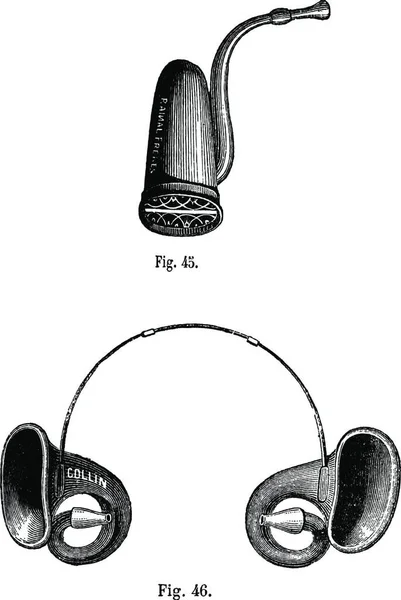 コルネット英語図 コンク音響 ヴィンテージの図を刻まれています マガシンドス Pittoresque 1875 — ストックベクタ