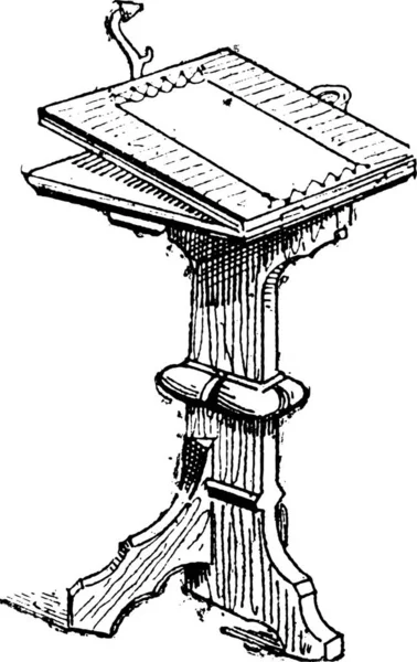 Mesa Pedestal Durante Siglo Ilustración Grabada Vintage Diccionario Palabras Cosas — Archivo Imágenes Vectoriales