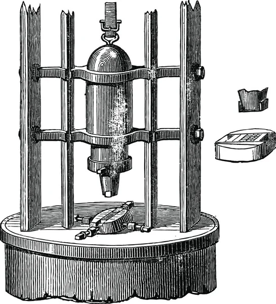 Stampen Machine Vintage Gegraveerde Afbeelding Drukken Industriële Encyclopedie Lami 1875 — Stockvector