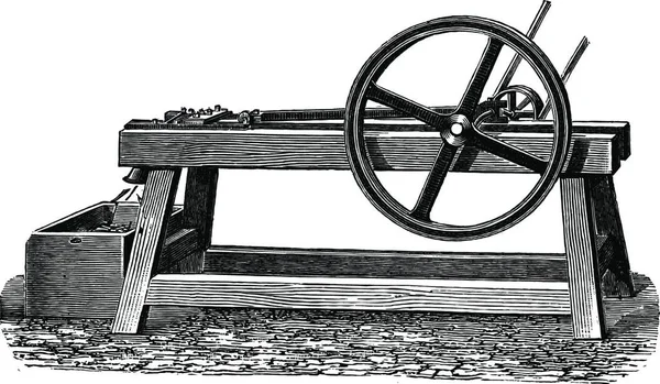 Illustrazione Una Panca Con Barile Impianto — Vettoriale Stock