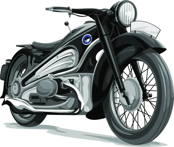 白い背景をした黒いバイク — ストックベクタ