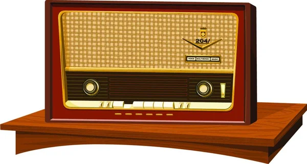 Vintage Radio Met Retro Stijl — Stockvector