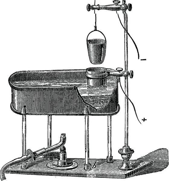 Aparato Para Determinación Del Plomo Por Electrólisis Ilustración Grabada Vintage — Archivo Imágenes Vectoriales