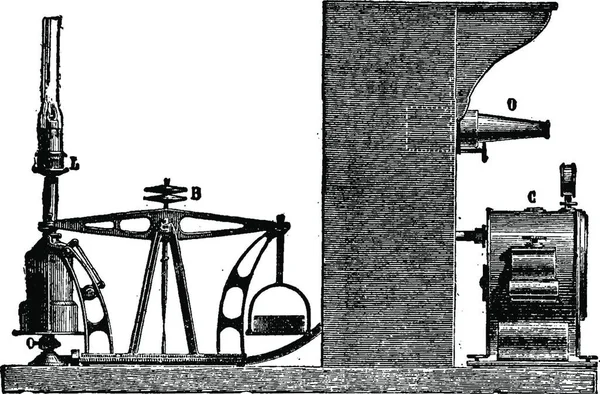 Photomètres Dumas Regnault Illustration Gravée Vintage Encyclopédie Industrielle Lami 1875 — Image vectorielle