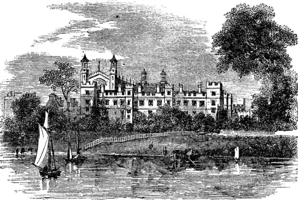 Eton College Windsor Inglaterra Reino Unido Durante Década 1890 Gravura —  Vetores de Stock